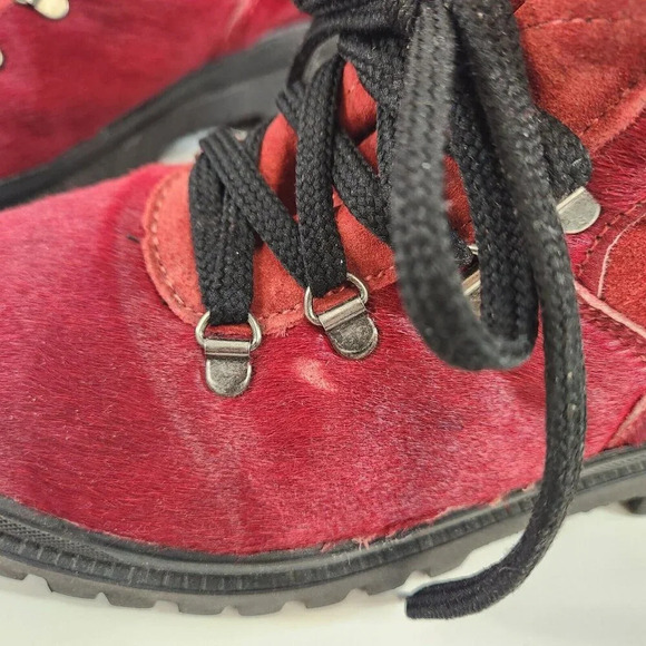 Oscar Sport Fur Boots Red Size EU 39 (US 8) Winter Outdoor Made in Italy - Picture 5 of 16